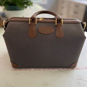 Vintage Elegant French Brown and Gray travel Bag.